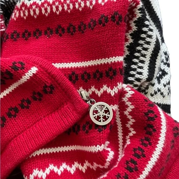 Vintage, Villager Sport Petite/Liz Claiborne, Snowflake Zip Up Cardigan, Size PM - Picture 4 of 7